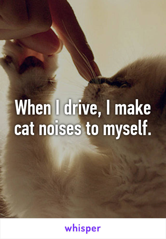 When I drive, I make cat noises to myself.