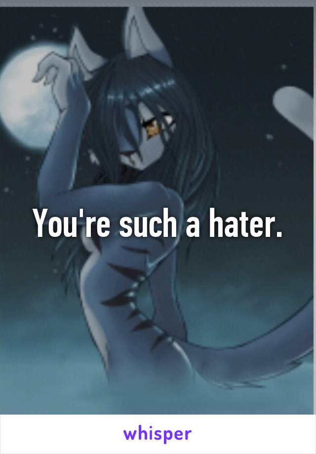 You're such a hater.