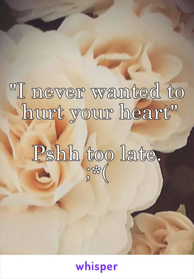 "I never wanted to hurt your heart"

Pshh too late.
;*(