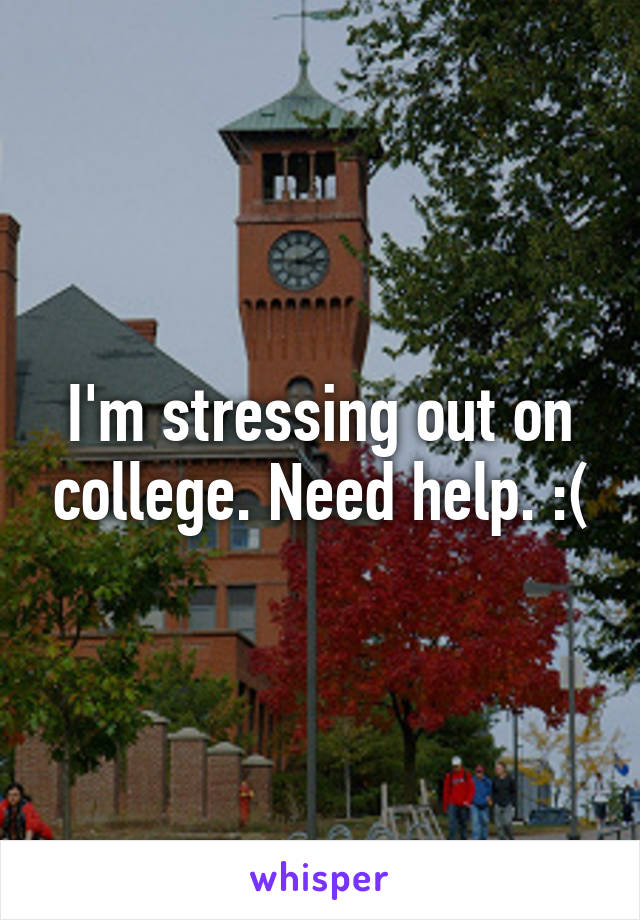 I'm stressing out on college. Need help. :(