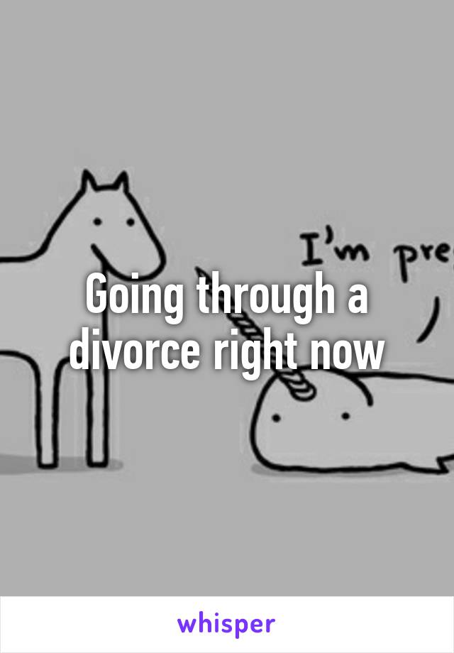 Going through a divorce right now