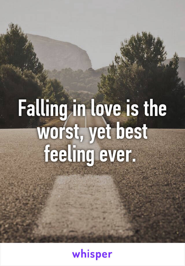 Falling in love is the worst, yet best feeling ever. 