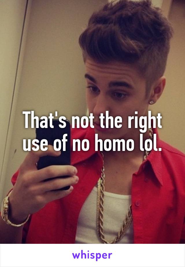 That's not the right use of no homo lol.