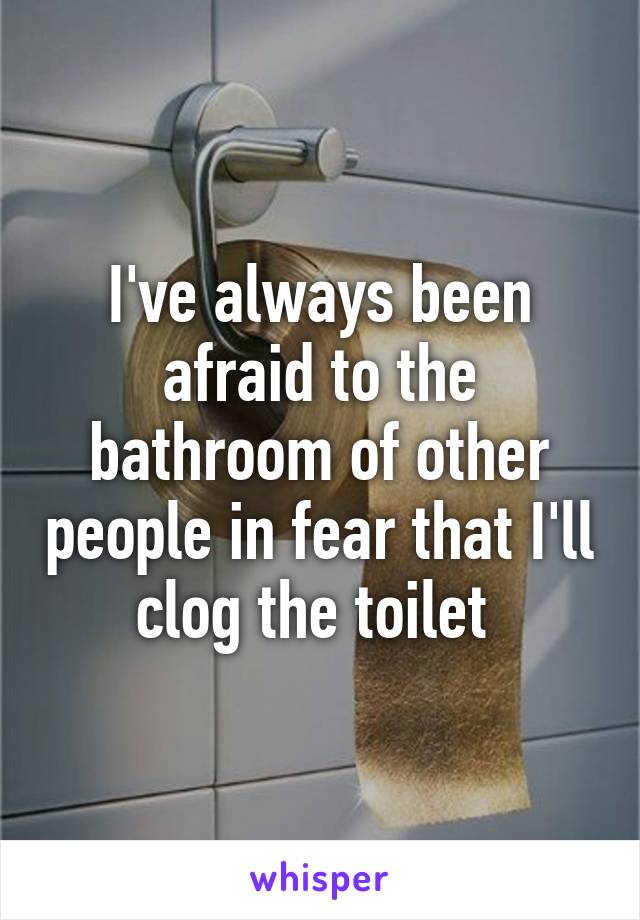 I've always been afraid to the bathroom of other people in fear that I'll clog the toilet 