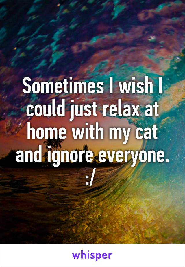 Sometimes I wish I could just relax at home with my cat and ignore everyone. :/ 