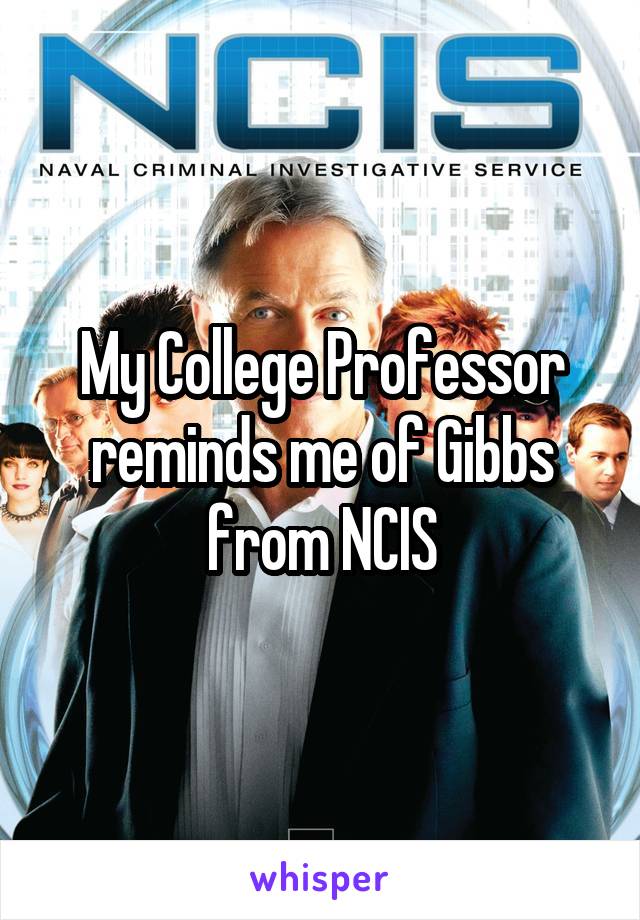 My College Professor reminds me of Gibbs from NCIS