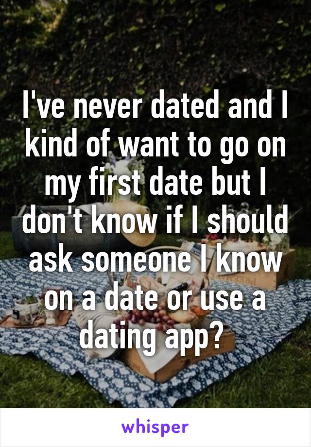 I've never dated and I kind of want to go on my first date but I don't know if I should ask someone I know on a date or use a dating app? 