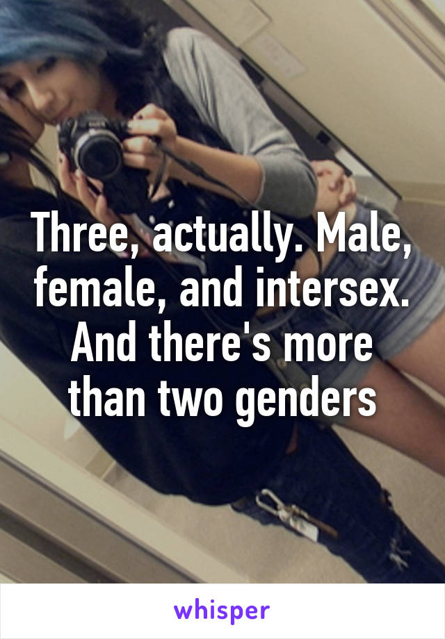 Three, actually. Male, female, and intersex. And there's more than two genders