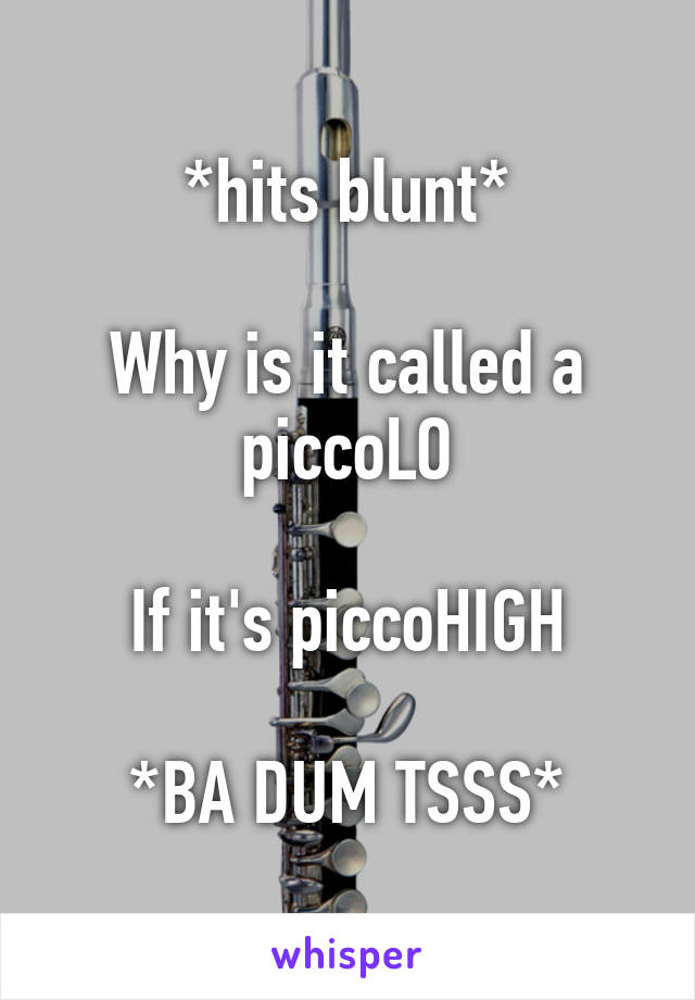 *hits blunt*

Why is it called a piccoLO

If it's piccoHIGH

*BA DUM TSSS*