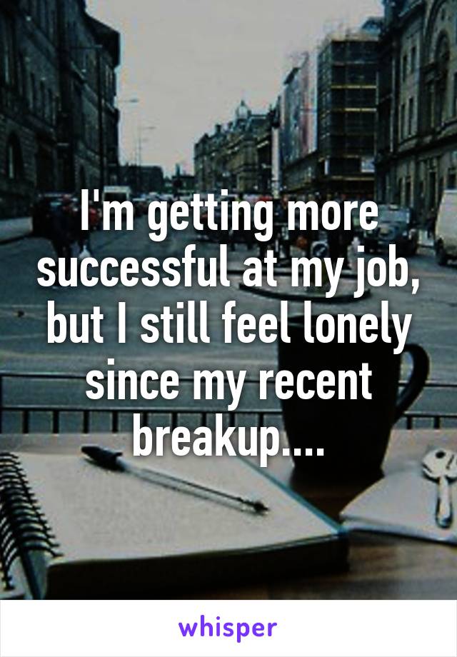 I'm getting more successful at my job, but I still feel lonely since my recent breakup....