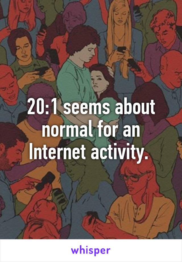 20:1 seems about normal for an Internet activity. 