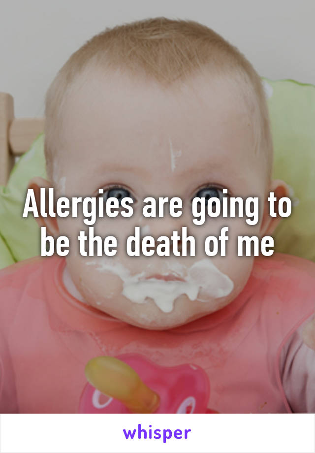 Allergies are going to be the death of me