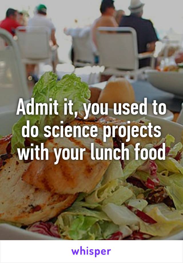 Admit it, you used to do science projects with your lunch food