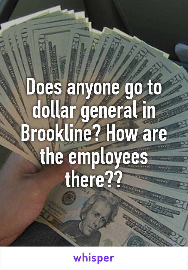 Does anyone go to dollar general in Brookline? How are the employees there??