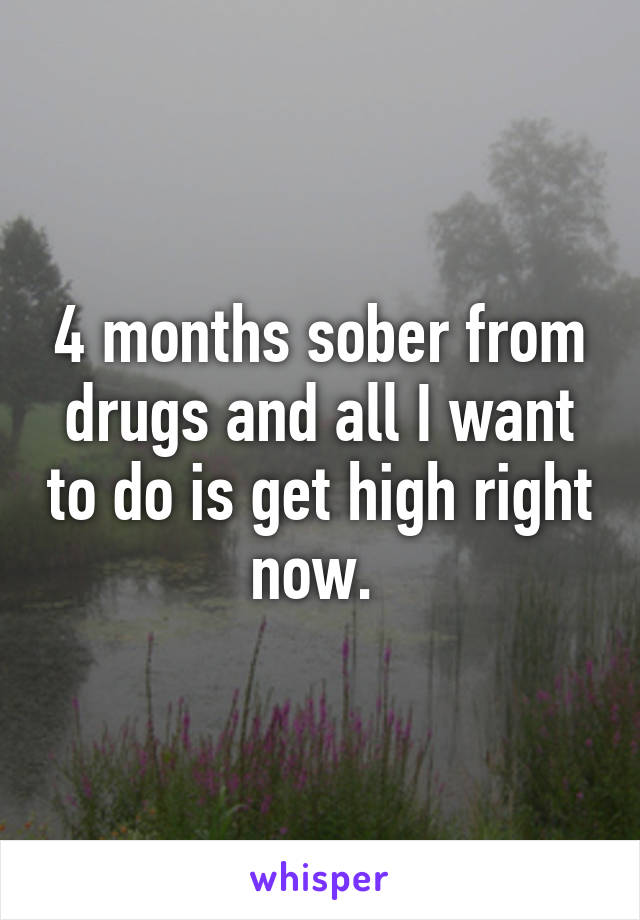 4 months sober from drugs and all I want to do is get high right now. 