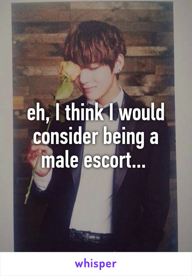 eh, I think I would consider being a male escort... 