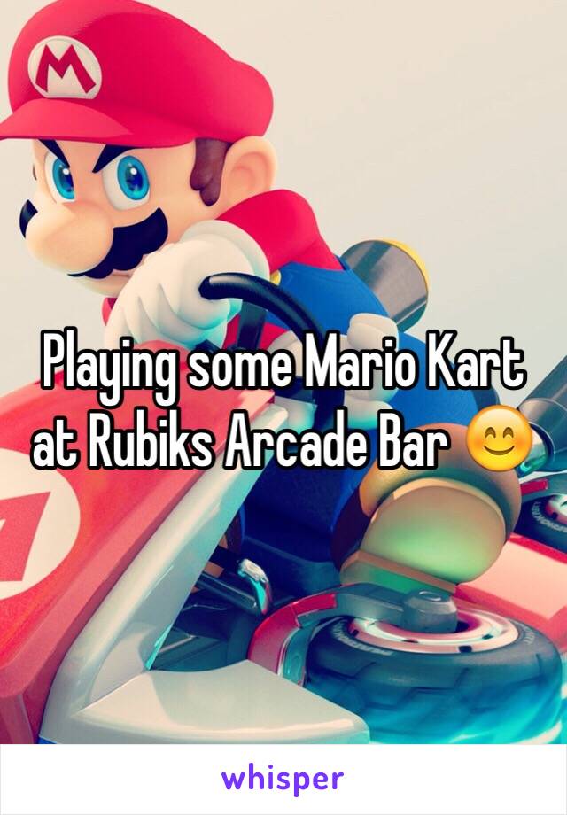 Playing some Mario Kart at Rubiks Arcade Bar 😊