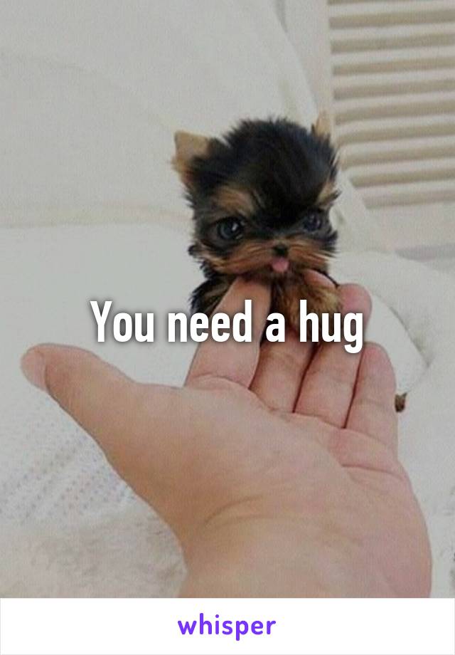 You need a hug