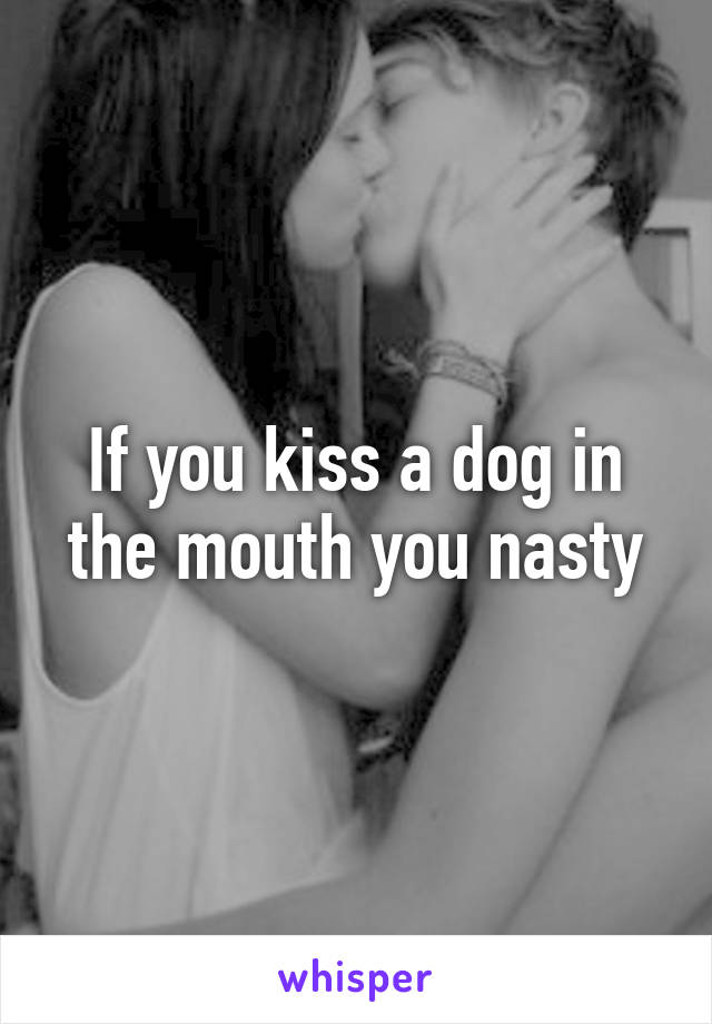 If you kiss a dog in the mouth you nasty