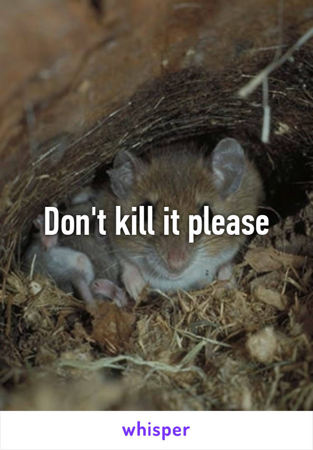 Don't kill it please