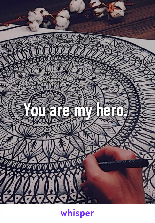 You are my hero. 