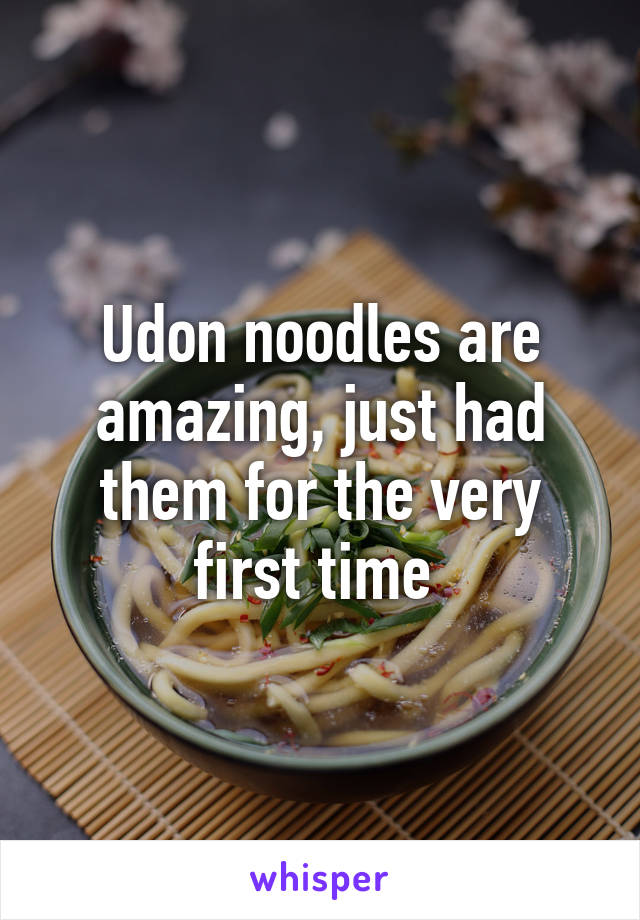 Udon noodles are amazing, just had them for the very first time 