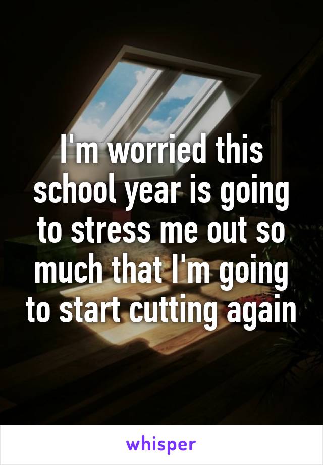 I'm worried this school year is going to stress me out so much that I'm going to start cutting again