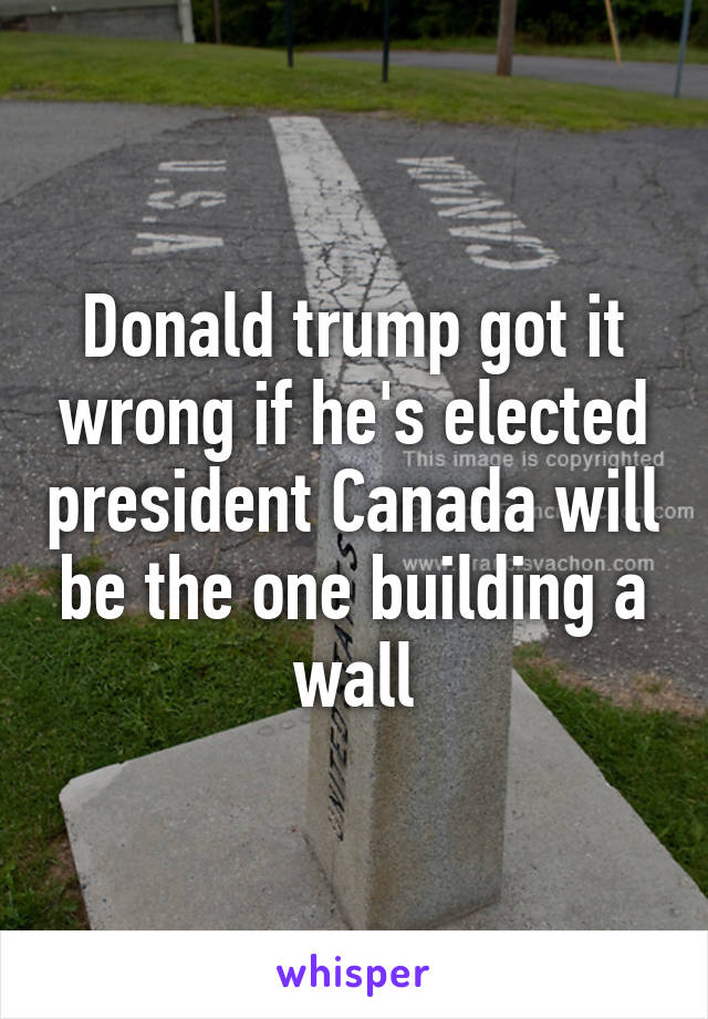 Donald trump got it wrong if he's elected president Canada will be the one building a wall