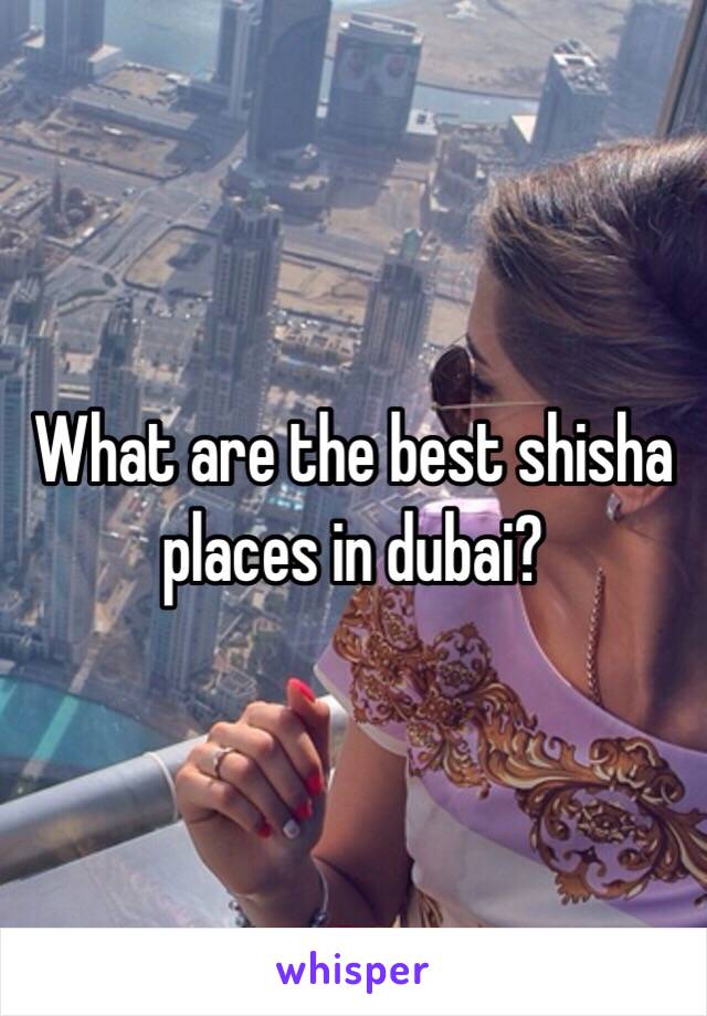 What are the best shisha places in dubai?