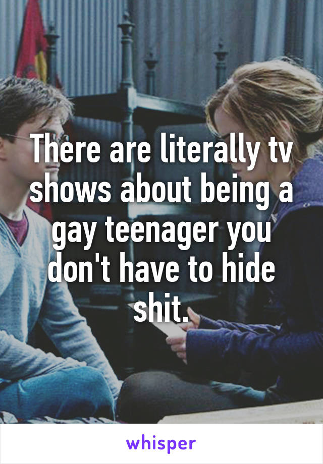 There are literally tv shows about being a gay teenager you don't have to hide shit.