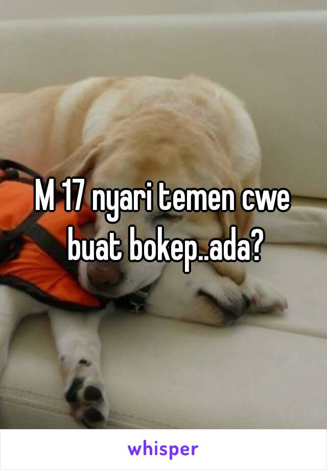 M 17 nyari temen cwe buat bokep..ada?