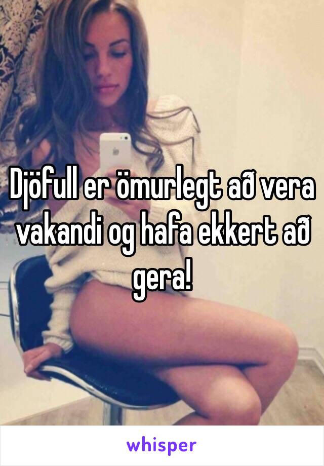 Djöfull er ömurlegt að vera vakandi og hafa ekkert að gera!