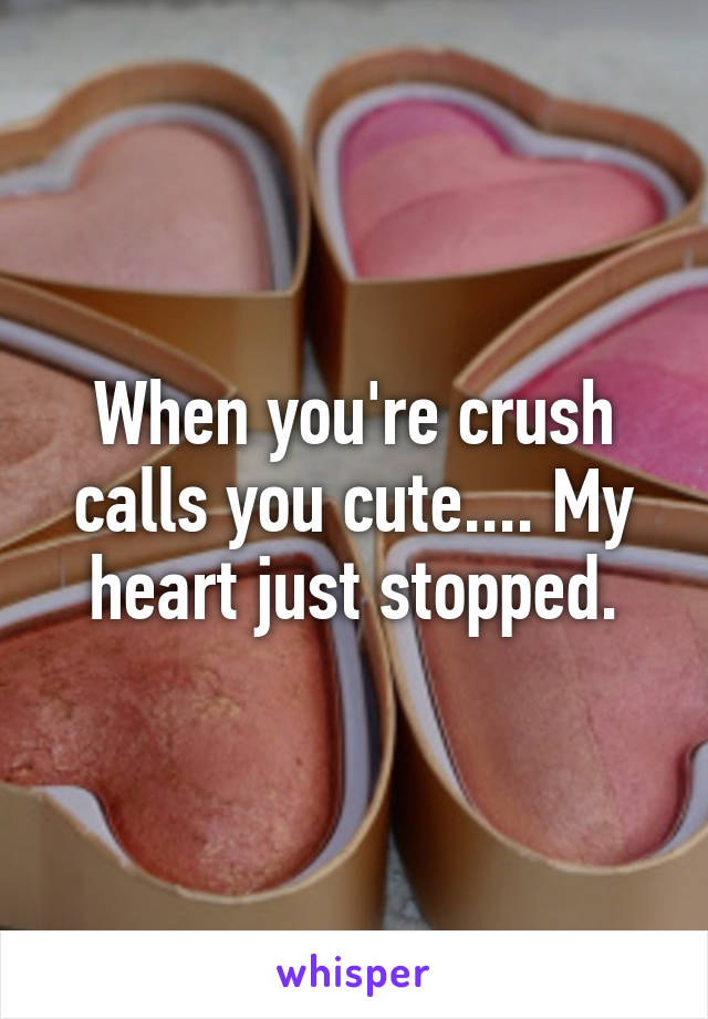 When you're crush calls you cute.... My heart just stopped.