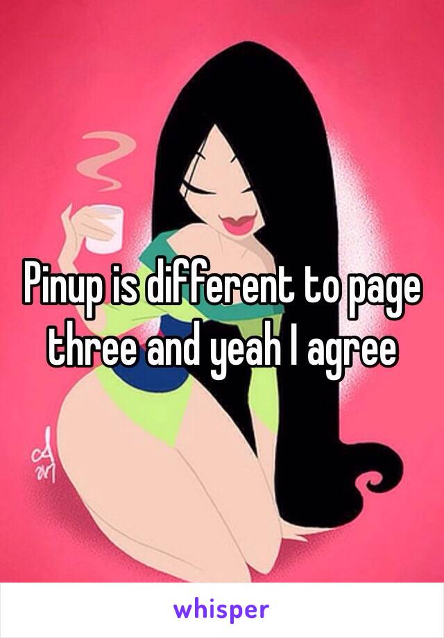 Pinup is different to page three and yeah I agree 