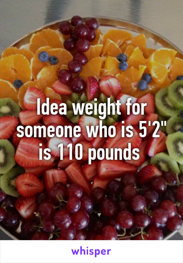 Idea weight for someone who is 5'2" is 110 pounds 