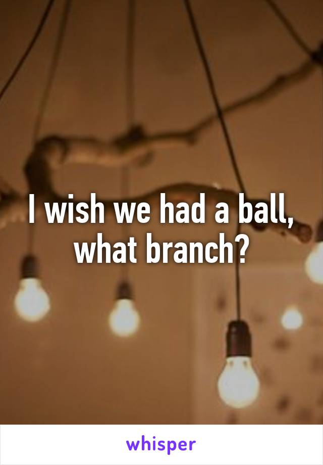 I wish we had a ball, what branch?