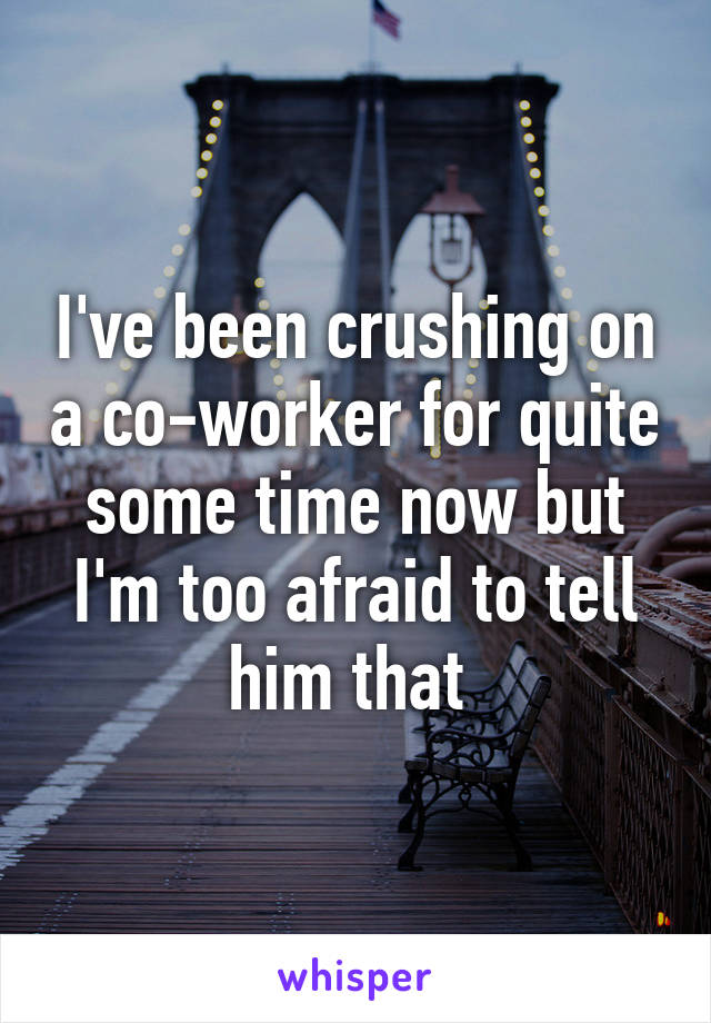 I've been crushing on a co-worker for quite some time now but I'm too afraid to tell him that 