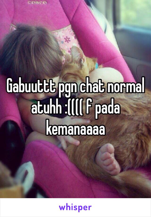 Gabuuttt pgn chat normal atuhh :(((( f pada kemanaaaa