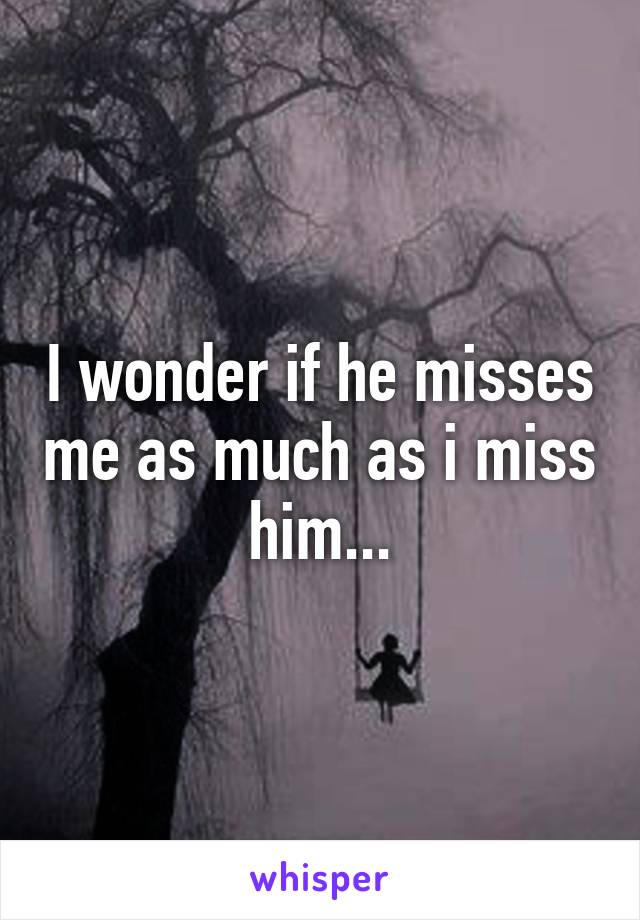 I wonder if he misses me as much as i miss him...