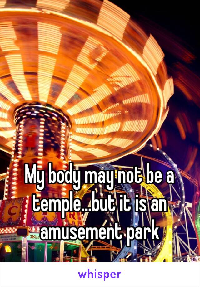 My body may not be a temple...but it is an amusement park