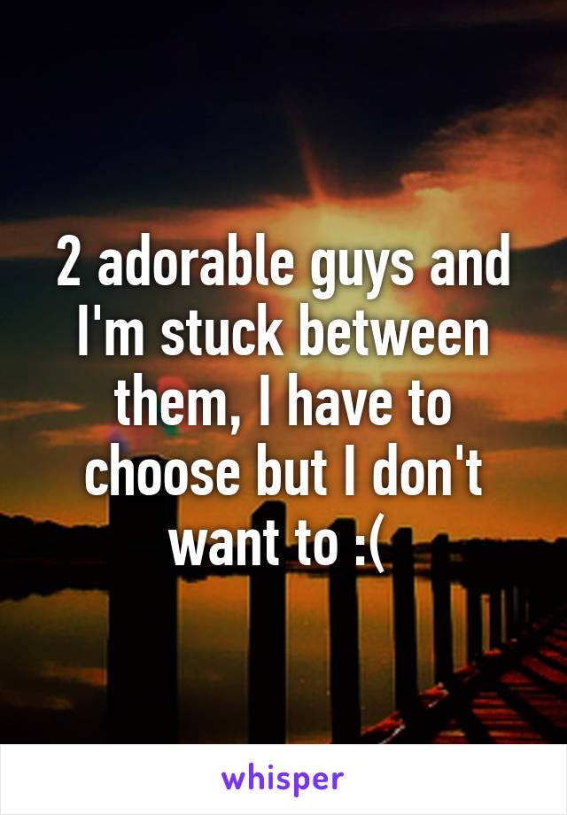 2 adorable guys and I'm stuck between them, I have to choose but I don't want to :( 