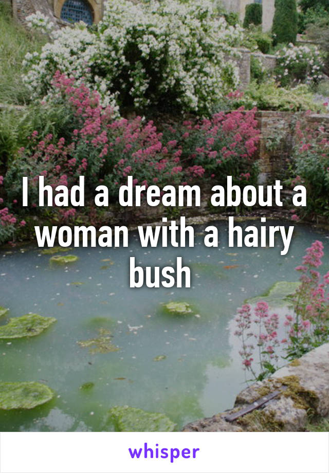 I had a dream about a woman with a hairy bush 