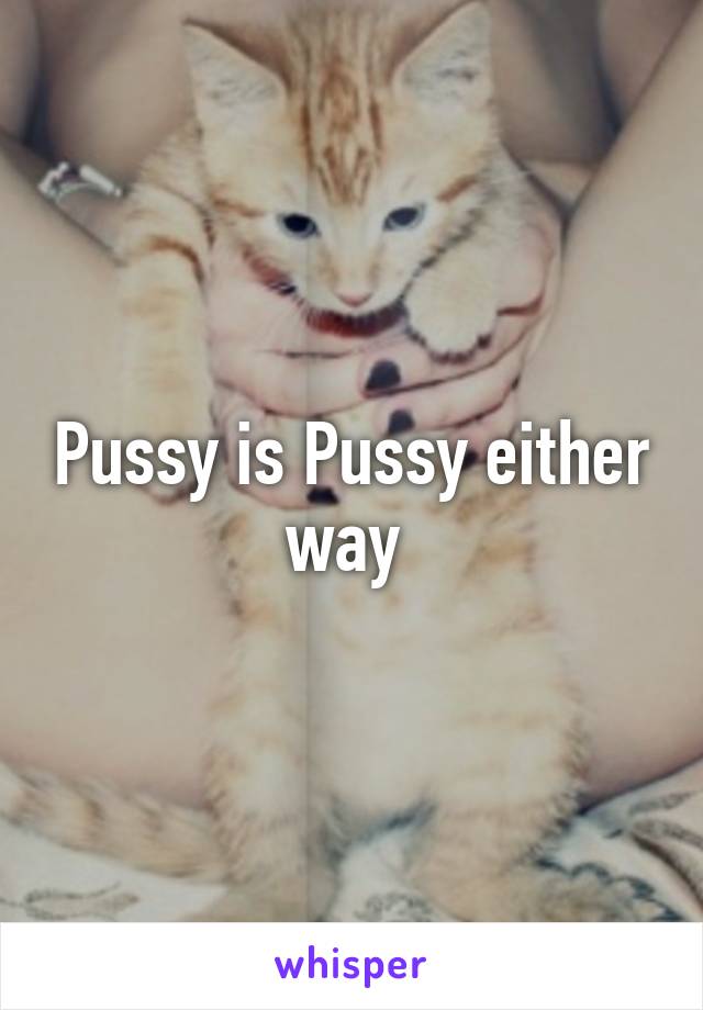 Pussy is Pussy either way 