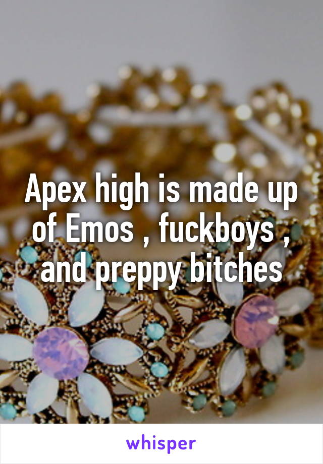 Apex high is made up of Emos , fuckboys , and preppy bitches