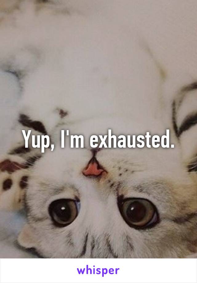 Yup, I'm exhausted.