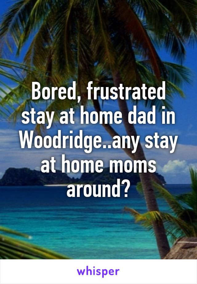 Bored, frustrated stay at home dad in Woodridge..any stay at home moms around?