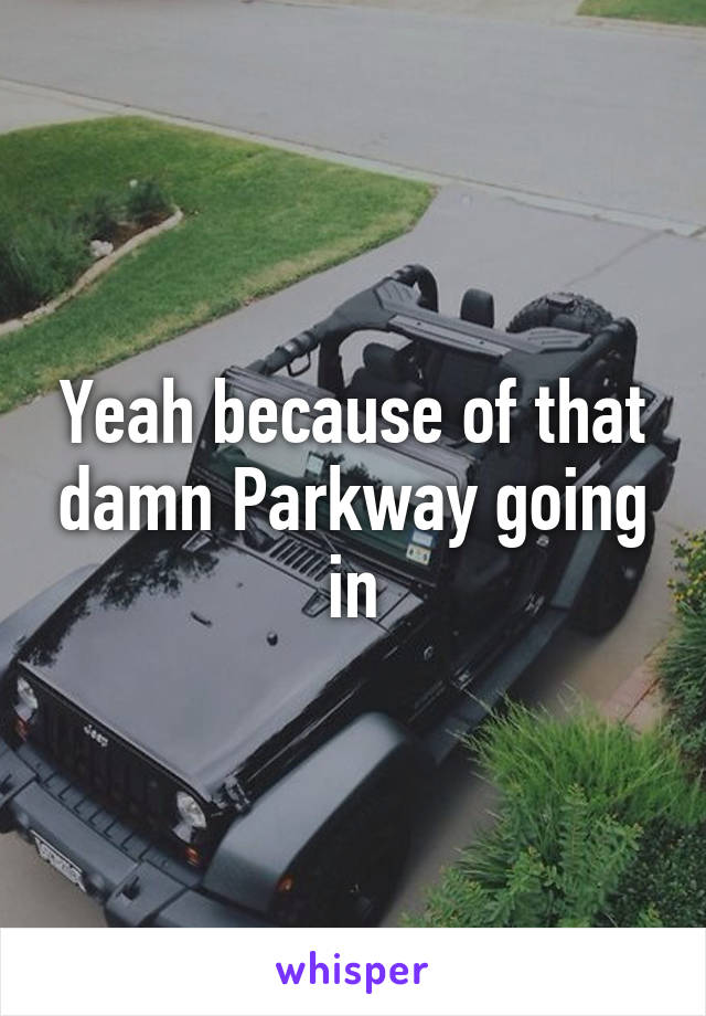 Yeah because of that damn Parkway going in