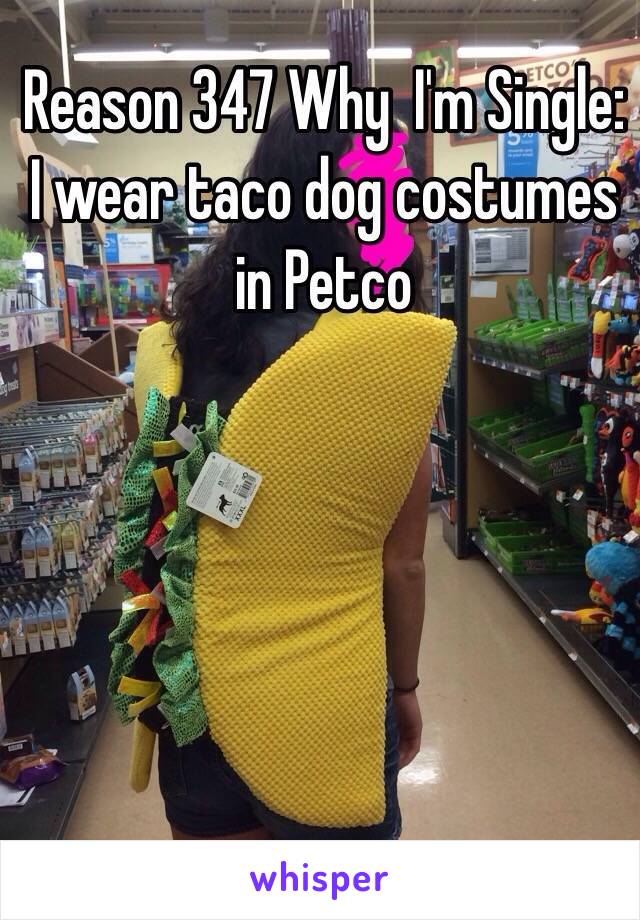 Reason 347 Why  I'm Single: I wear taco dog costumes in Petco