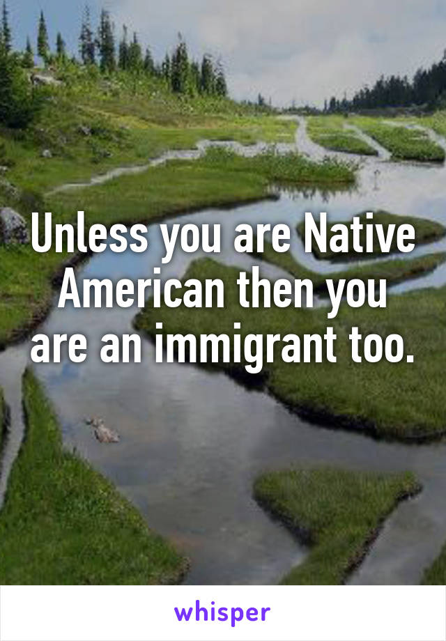 Unless you are Native American then you are an immigrant too. 