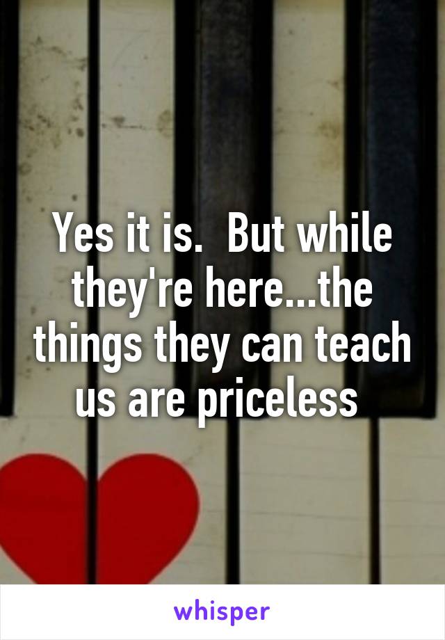 Yes it is.  But while they're here...the things they can teach us are priceless 